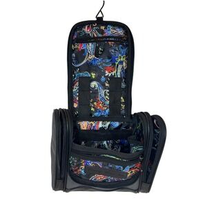 Robert Graham Hanging Toiletry Bag Cosmetic Travel Organizer Black Paisley